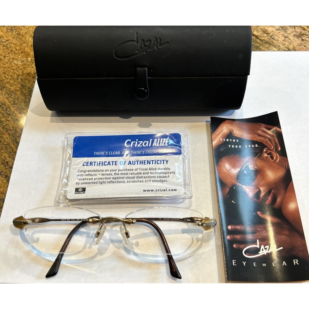 Authentic Cazal Model 482‎ COL 390 Germany Bronze Metal Eyeglasses Rimless